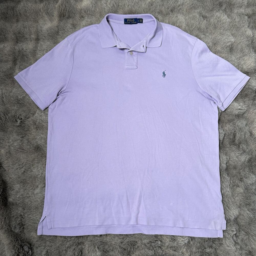 Polo Ralph Lauren Lavander Polo Short Sleeve Shirt Large Blue Pony